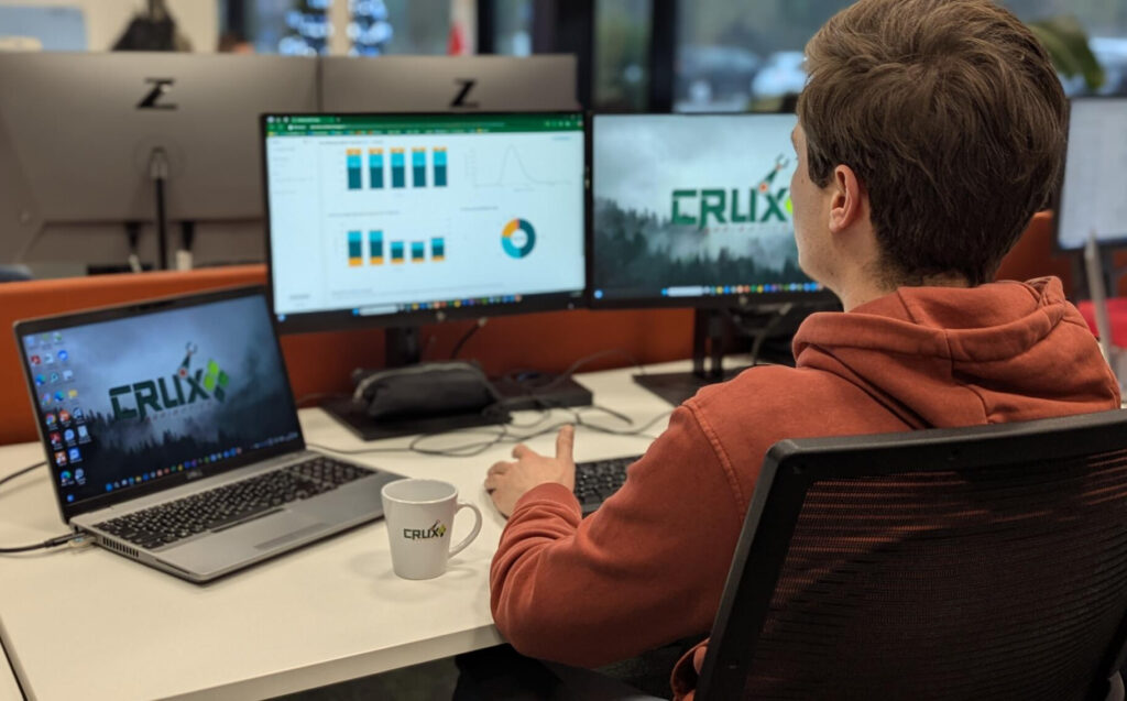 Data engineer behind screen